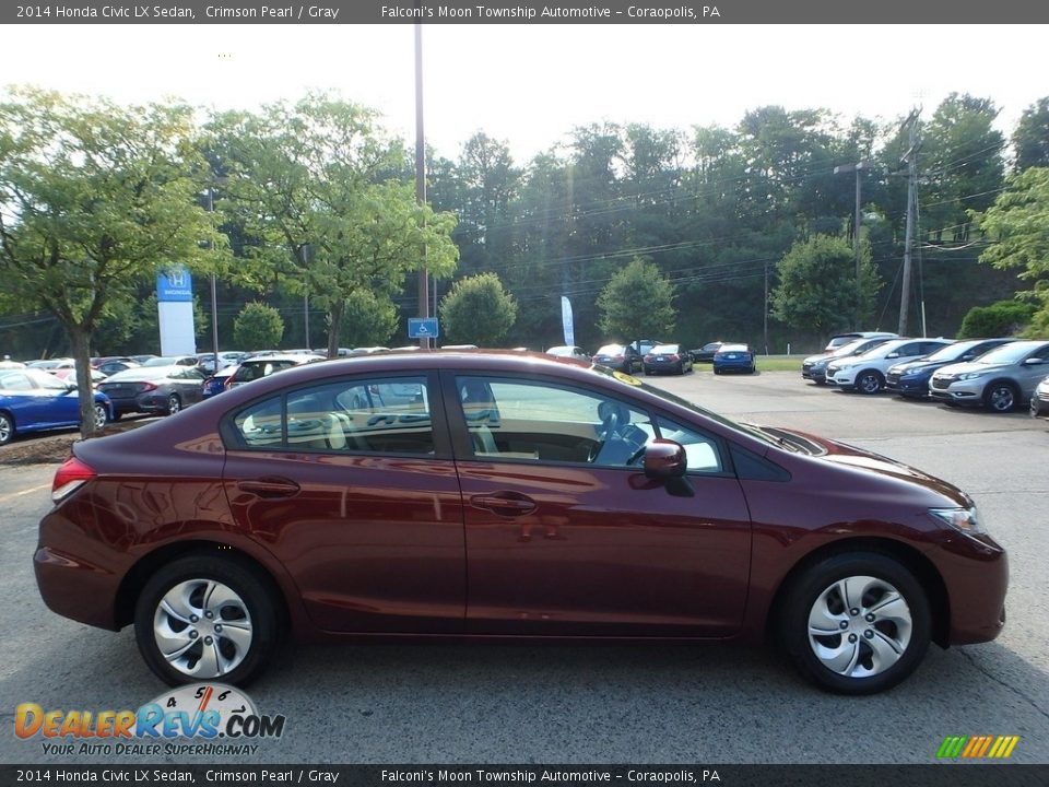 2014 Honda Civic LX Sedan Crimson Pearl / Gray Photo #6