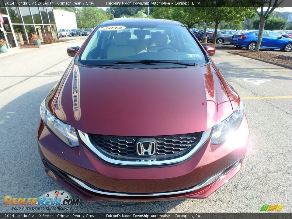 2014 Honda Civic LX Sedan Crimson Pearl / Gray Photo #8
