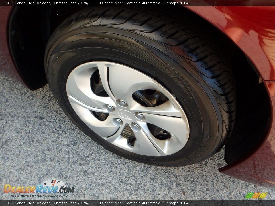2014 Honda Civic LX Sedan Crimson Pearl / Gray Photo #9