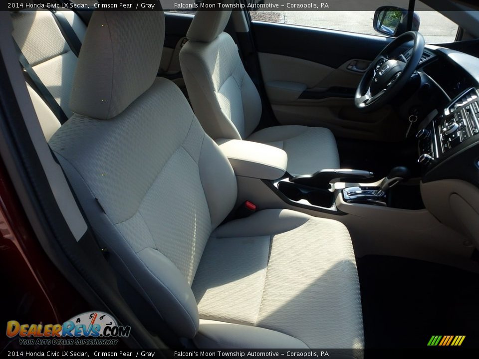 2014 Honda Civic LX Sedan Crimson Pearl / Gray Photo #10