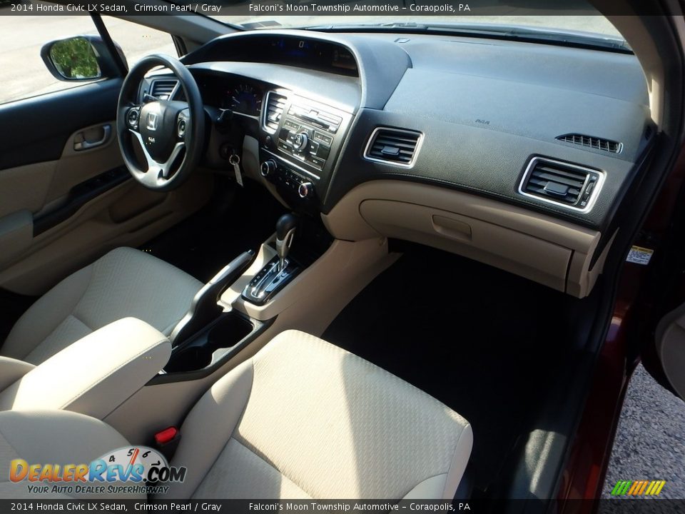 2014 Honda Civic LX Sedan Crimson Pearl / Gray Photo #11