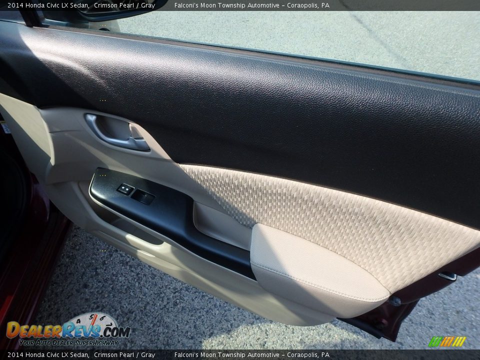2014 Honda Civic LX Sedan Crimson Pearl / Gray Photo #12
