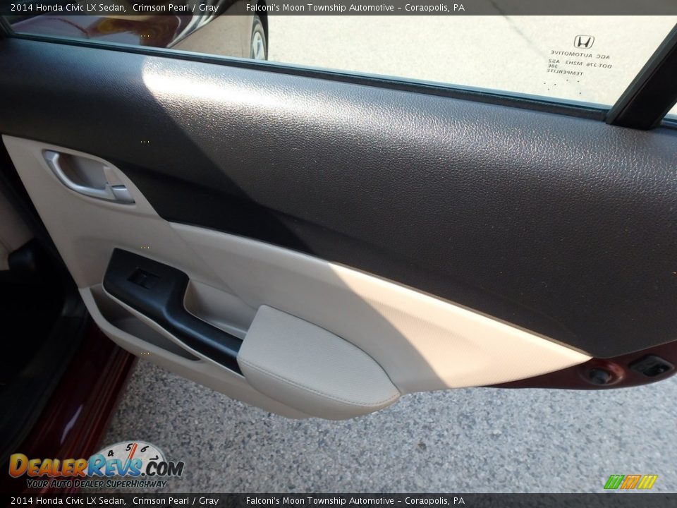 2014 Honda Civic LX Sedan Crimson Pearl / Gray Photo #14