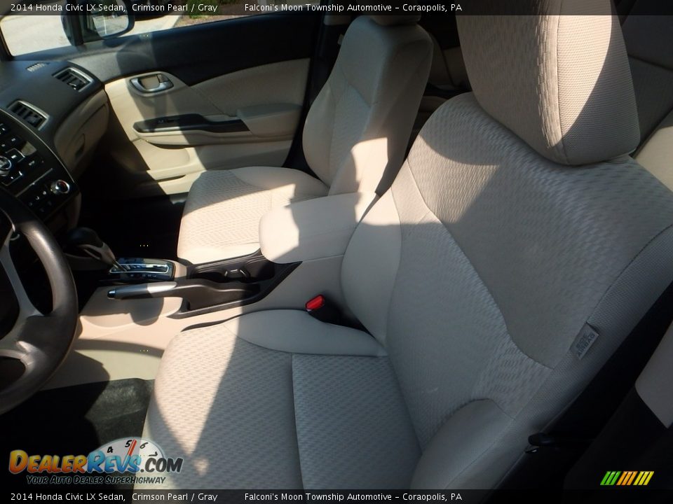 2014 Honda Civic LX Sedan Crimson Pearl / Gray Photo #15