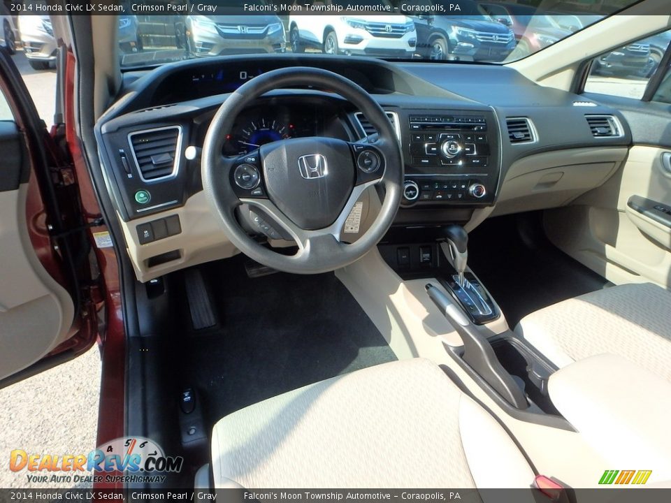 2014 Honda Civic LX Sedan Crimson Pearl / Gray Photo #17