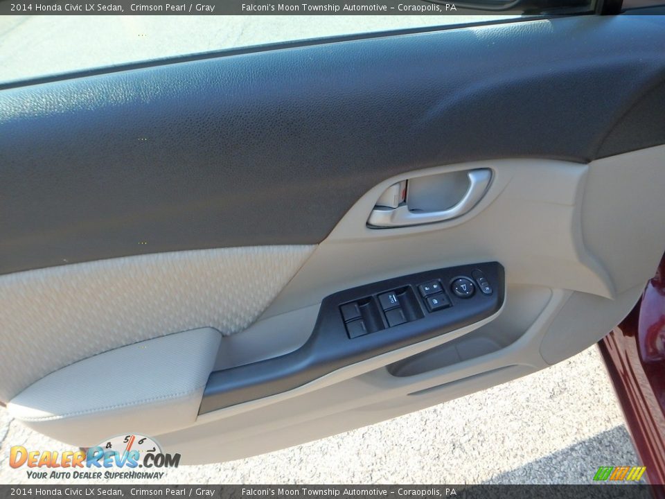 2014 Honda Civic LX Sedan Crimson Pearl / Gray Photo #19
