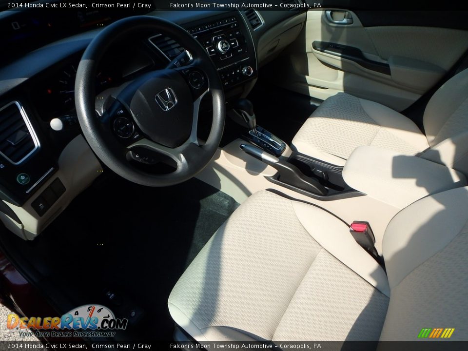 2014 Honda Civic LX Sedan Crimson Pearl / Gray Photo #20