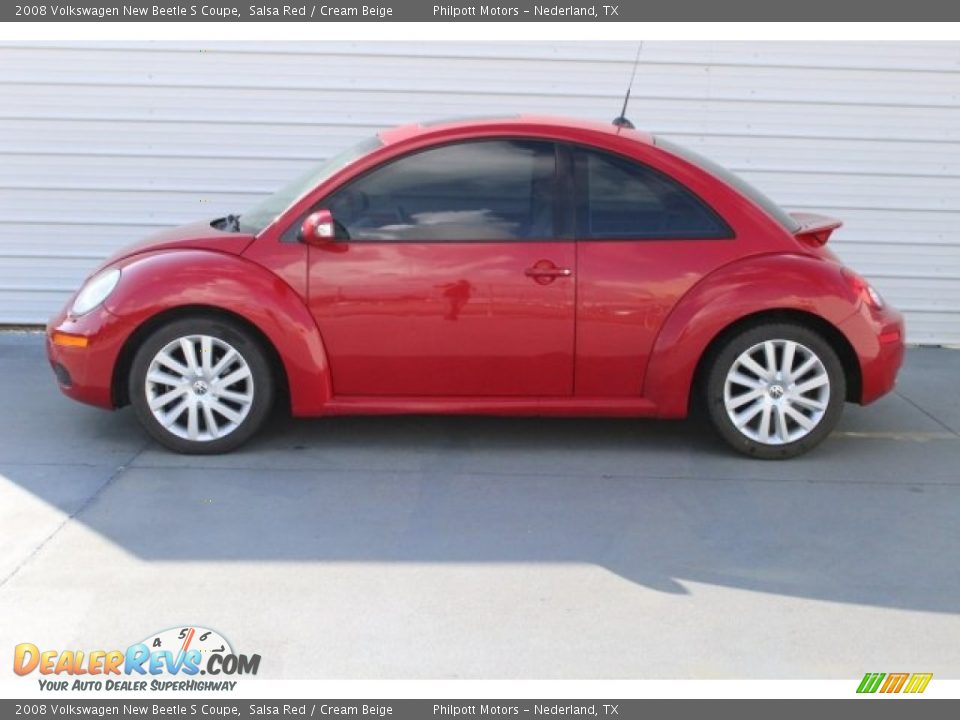 2008 Volkswagen New Beetle S Coupe Salsa Red / Cream Beige Photo #7