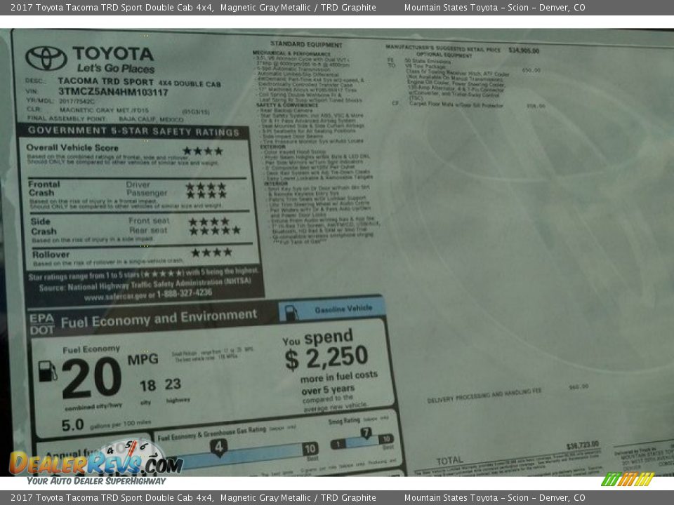 2017 Toyota Tacoma TRD Sport Double Cab 4x4 Magnetic Gray Metallic / TRD Graphite Photo #10