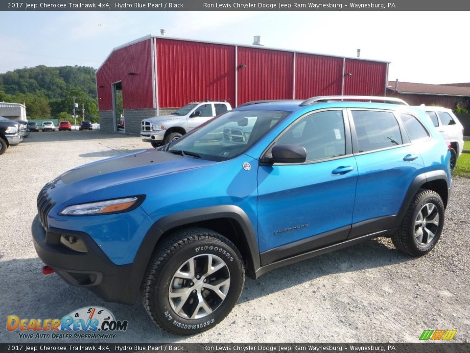 2017 Jeep Cherokee Trailhawk 4x4 Hydro Blue Pearl / Black Photo #1