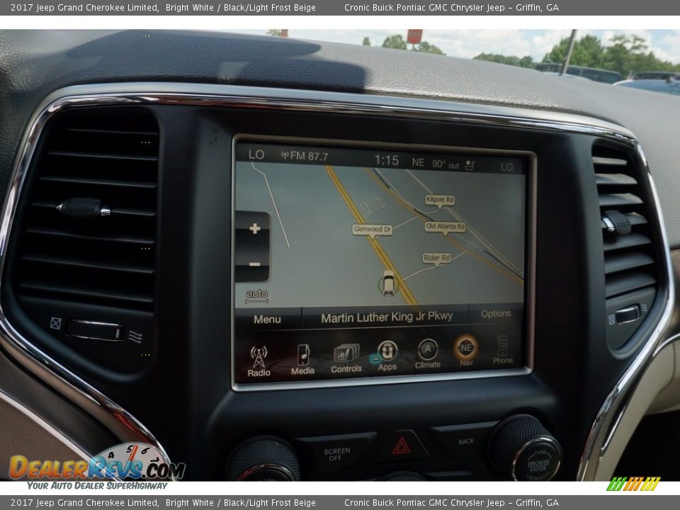 2017 Jeep Grand Cherokee Limited Bright White / Black/Light Frost Beige Photo #22