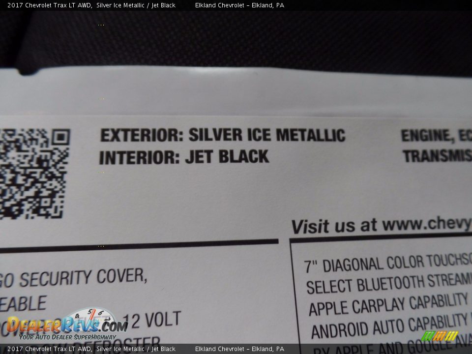 2017 Chevrolet Trax LT AWD Silver Ice Metallic / Jet Black Photo #34