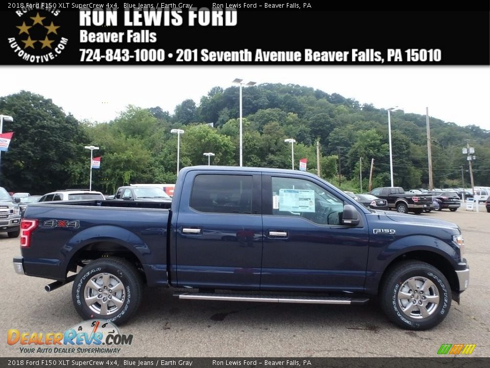 2018 Ford F150 XLT SuperCrew 4x4 Blue Jeans / Earth Gray Photo #1