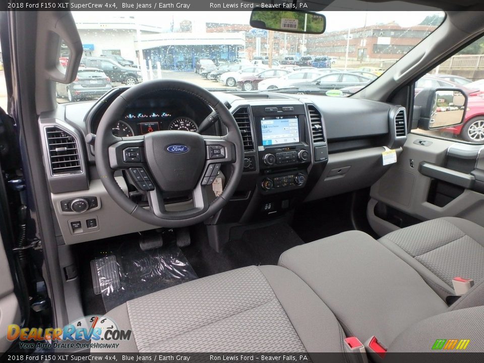 Earth Gray Interior - 2018 Ford F150 XLT SuperCrew 4x4 Photo #12