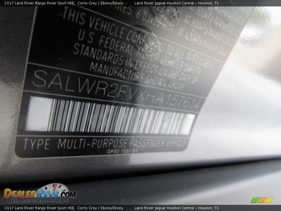 2017 Land Rover Range Rover Sport HSE Corris Grey / Ebony/Ebony Photo #24