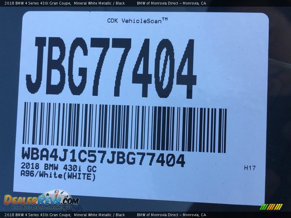 2018 BMW 4 Series 430i Gran Coupe Mineral White Metallic / Black Photo #11