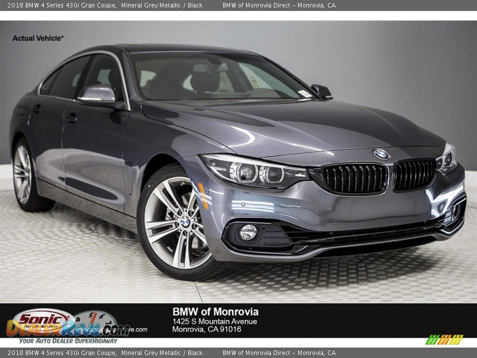 2018 BMW 4 Series 430i Gran Coupe Mineral Grey Metallic / Black Photo #1