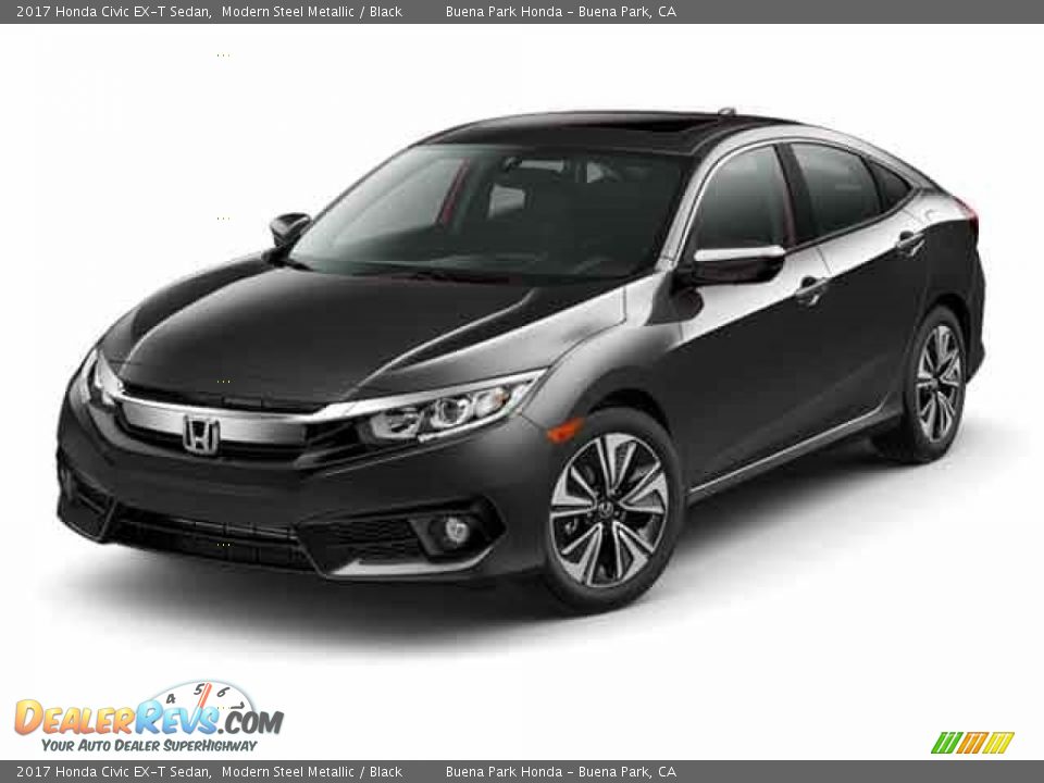 2017 Honda Civic EX-T Sedan Modern Steel Metallic / Black Photo #19