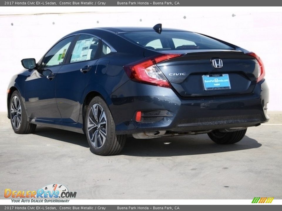 2017 Honda Civic EX-L Sedan Cosmic Blue Metallic / Gray Photo #2