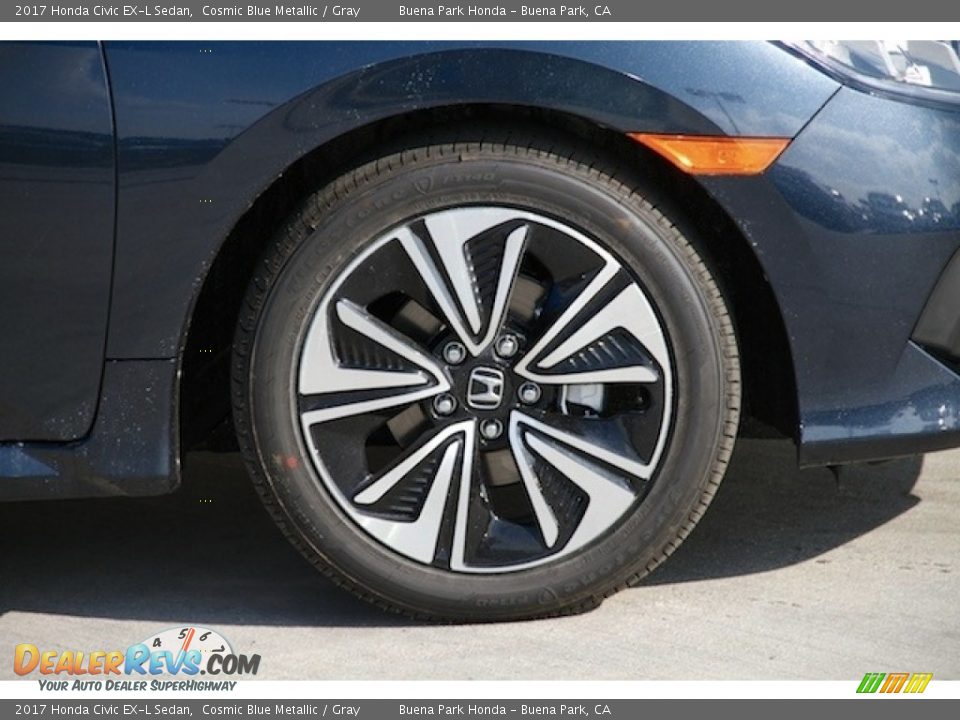 2017 Honda Civic EX-L Sedan Cosmic Blue Metallic / Gray Photo #5