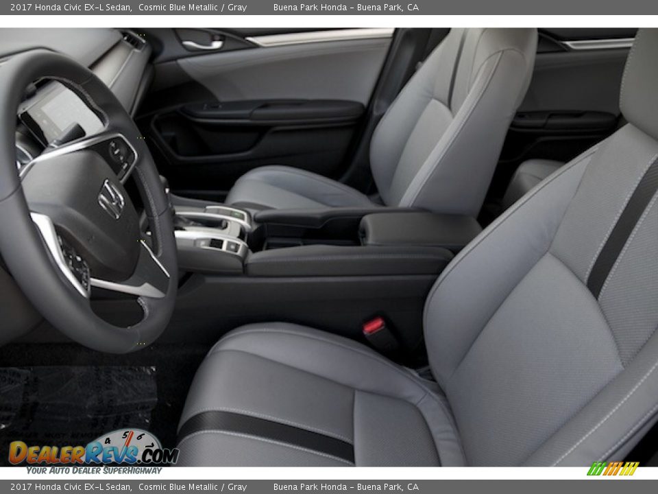 2017 Honda Civic EX-L Sedan Cosmic Blue Metallic / Gray Photo #9