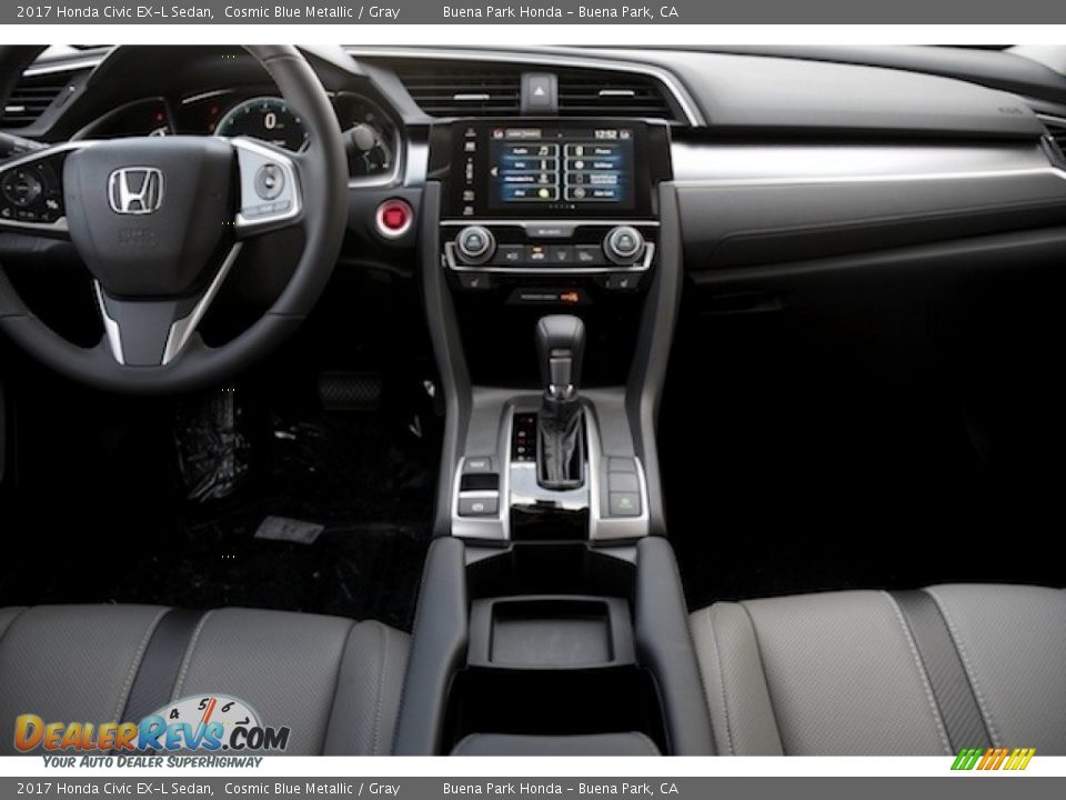 2017 Honda Civic EX-L Sedan Cosmic Blue Metallic / Gray Photo #13