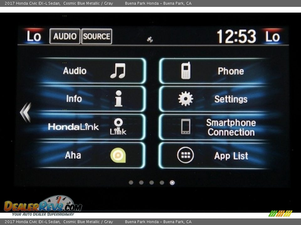 2017 Honda Civic EX-L Sedan Cosmic Blue Metallic / Gray Photo #16