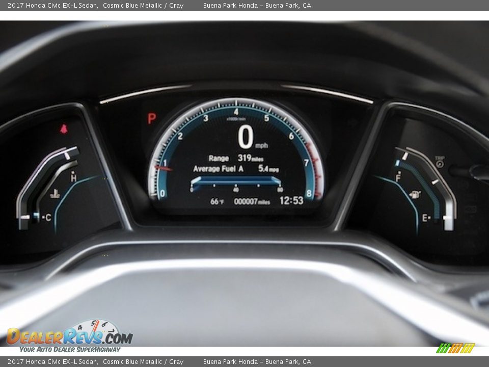 2017 Honda Civic EX-L Sedan Cosmic Blue Metallic / Gray Photo #17