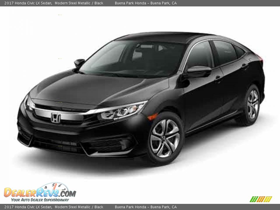 2017 Honda Civic LX Sedan Modern Steel Metallic / Black Photo #16