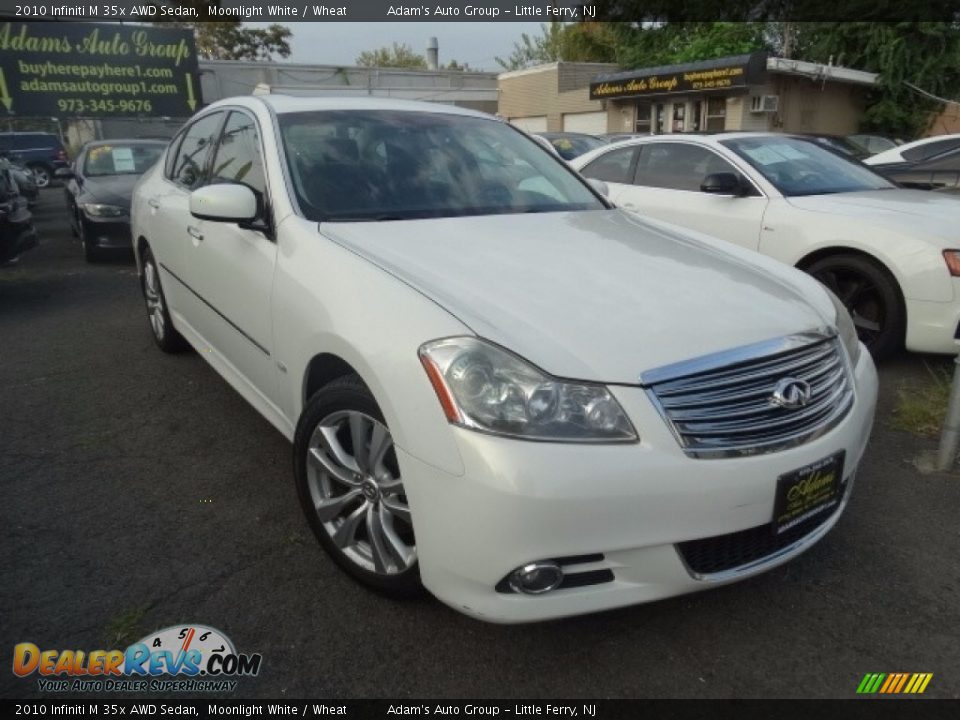 2010 Infiniti M 35x AWD Sedan Moonlight White / Wheat Photo #1