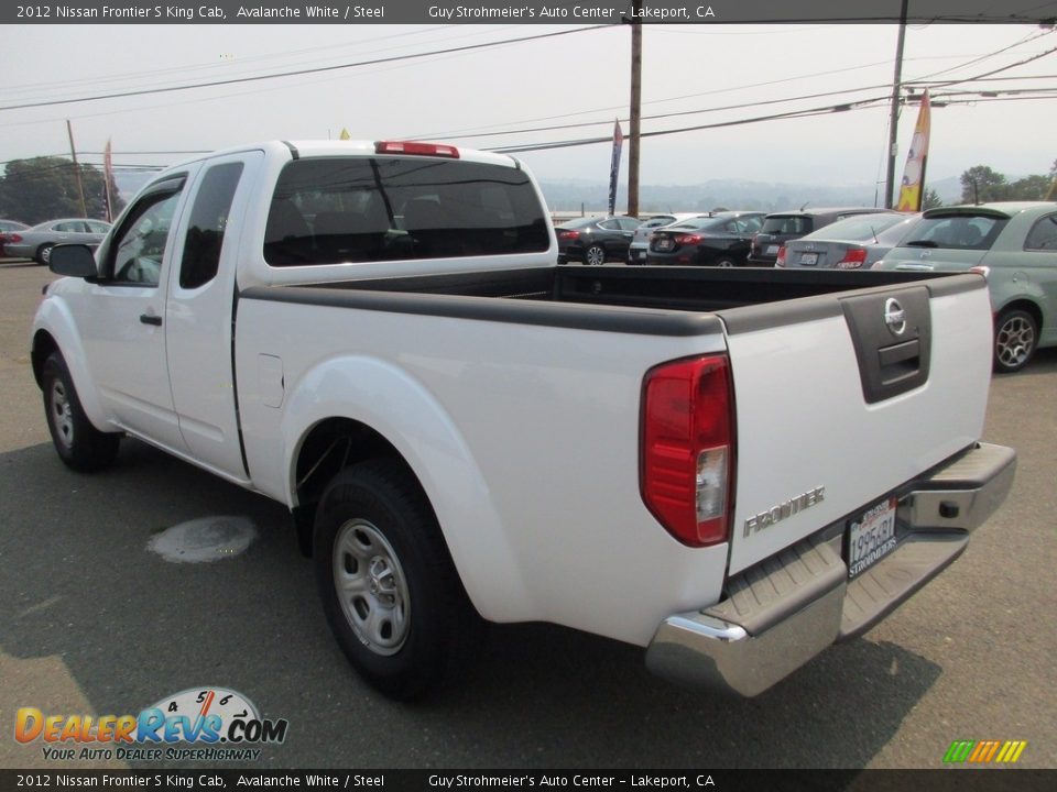 2012 Nissan Frontier S King Cab Avalanche White / Steel Photo #5