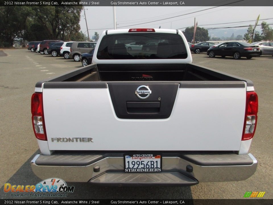 2012 Nissan Frontier S King Cab Avalanche White / Steel Photo #6
