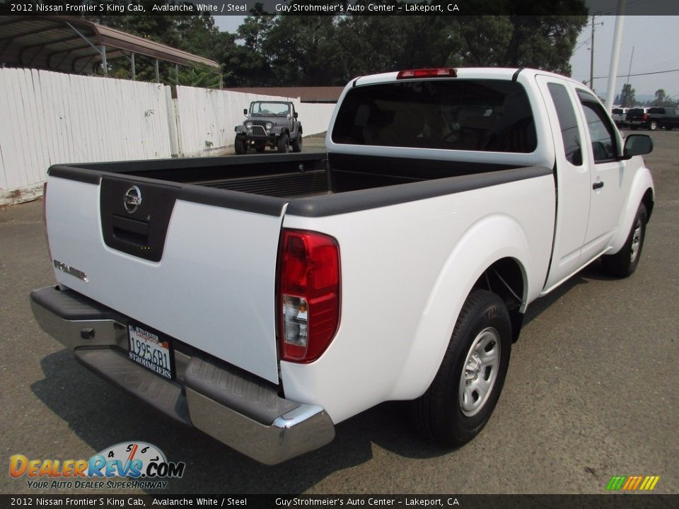 2012 Nissan Frontier S King Cab Avalanche White / Steel Photo #7