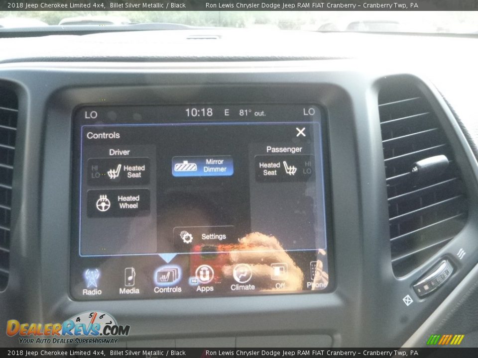 2018 Jeep Cherokee Limited 4x4 Billet Silver Metallic / Black Photo #20