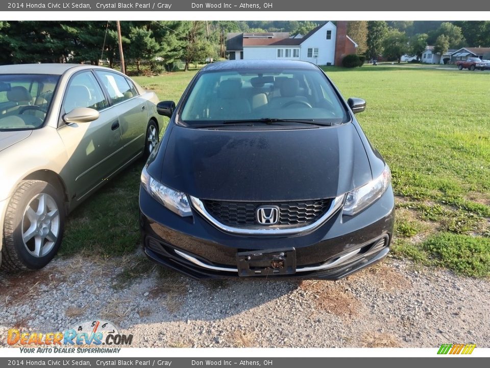 2014 Honda Civic LX Sedan Crystal Black Pearl / Gray Photo #2