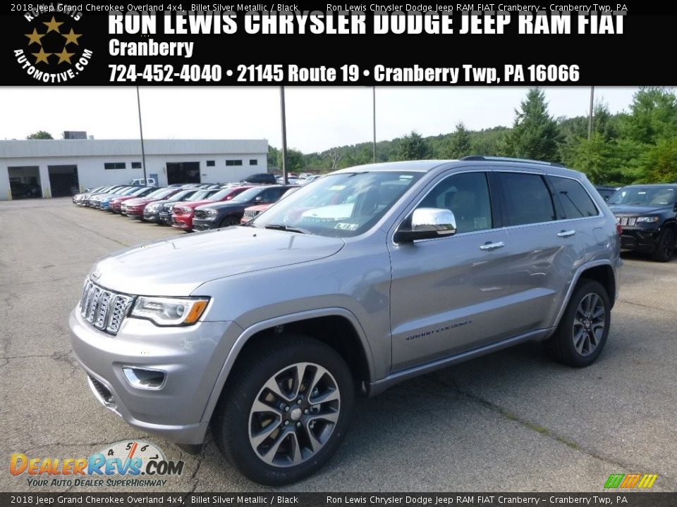 2018 Jeep Grand Cherokee Overland 4x4 Billet Silver Metallic / Black Photo #1
