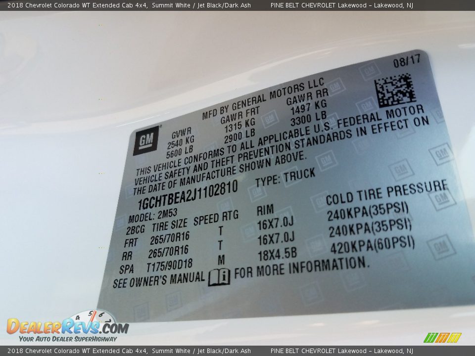 2018 Chevrolet Colorado WT Extended Cab 4x4 Summit White / Jet Black/Dark Ash Photo #9