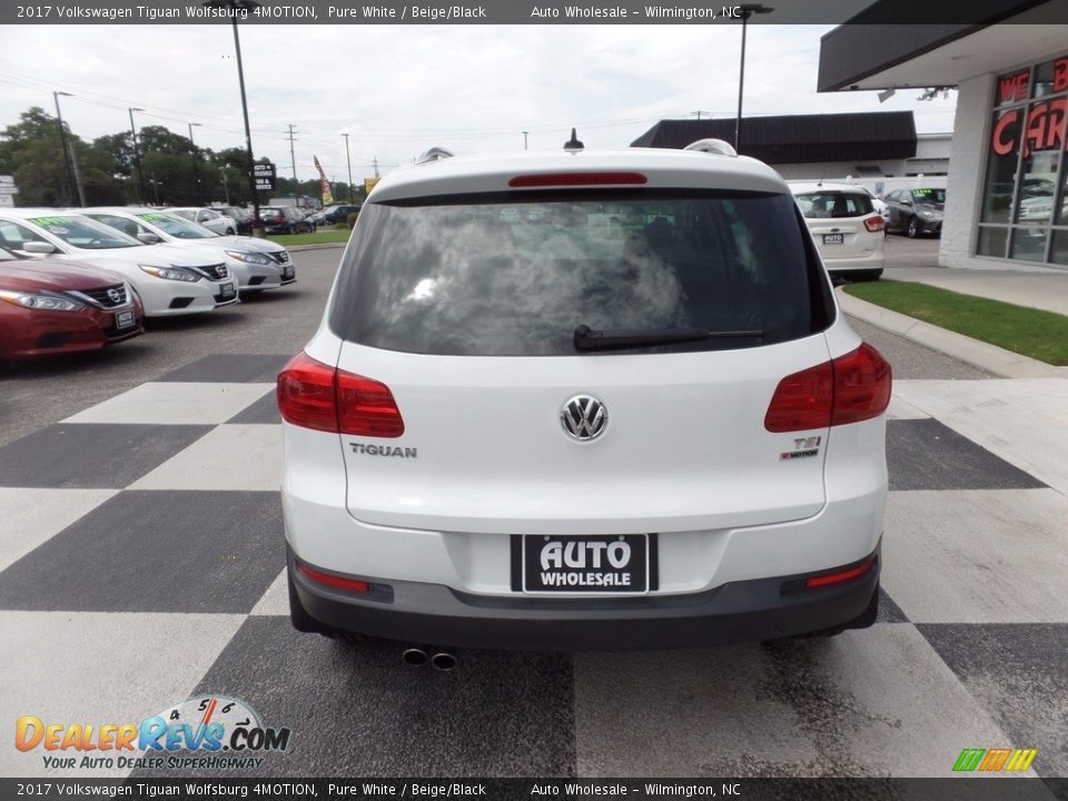 2017 Volkswagen Tiguan Wolfsburg 4MOTION Pure White / Beige/Black Photo #4