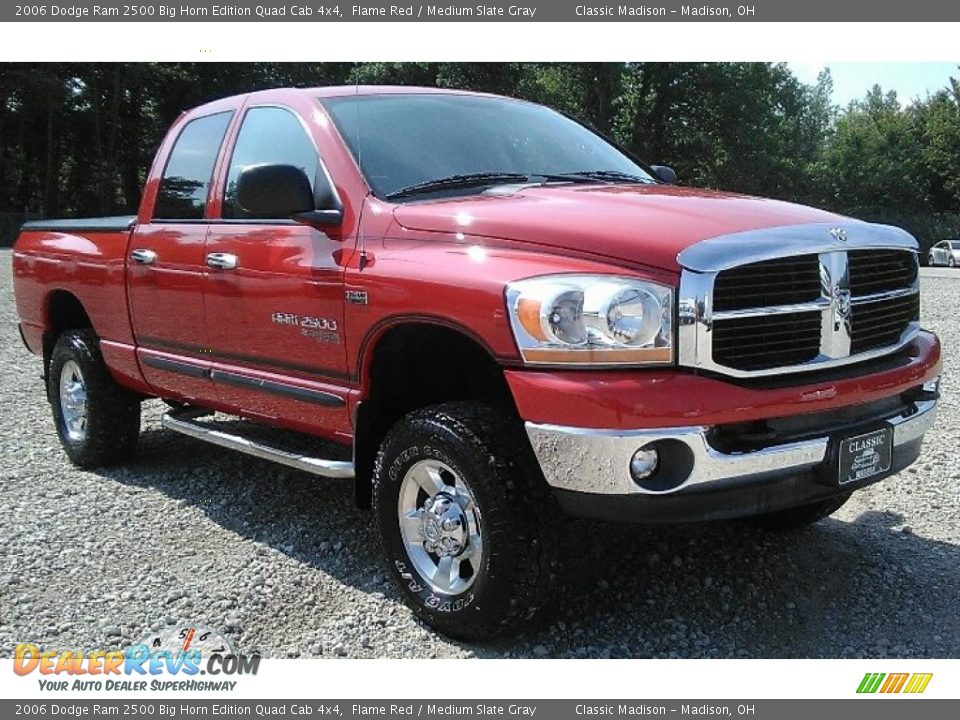 2006 Dodge Ram 2500 Big Horn Edition Quad Cab 4x4 Flame Red / Medium Slate Gray Photo #3