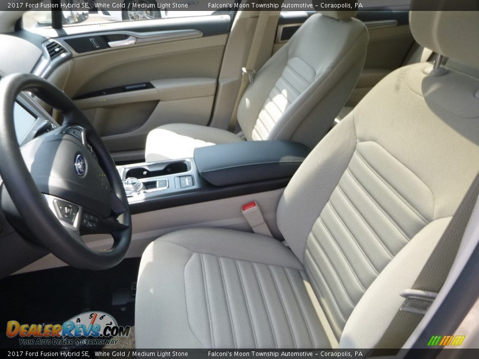 2017 Ford Fusion Hybrid SE White Gold / Medium Light Stone Photo #11
