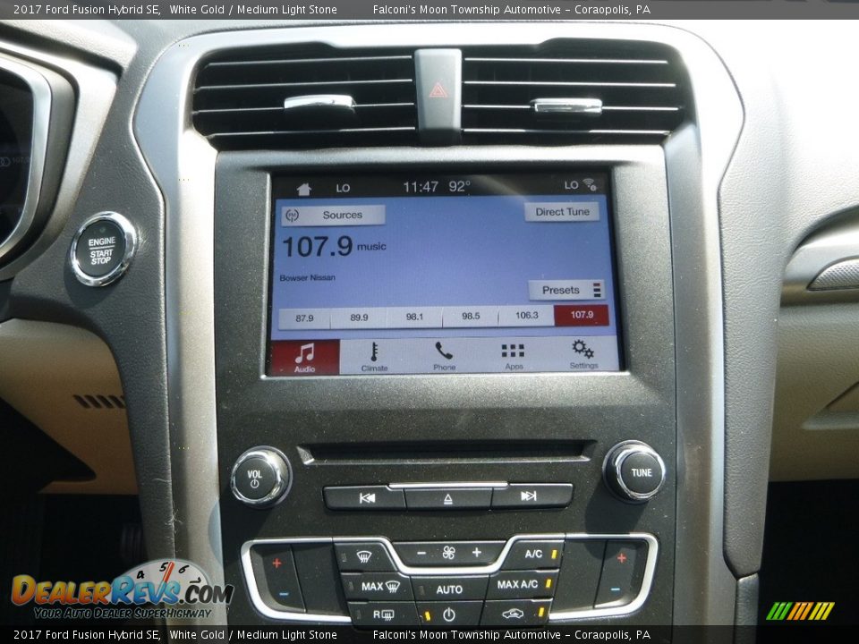 2017 Ford Fusion Hybrid SE White Gold / Medium Light Stone Photo #14