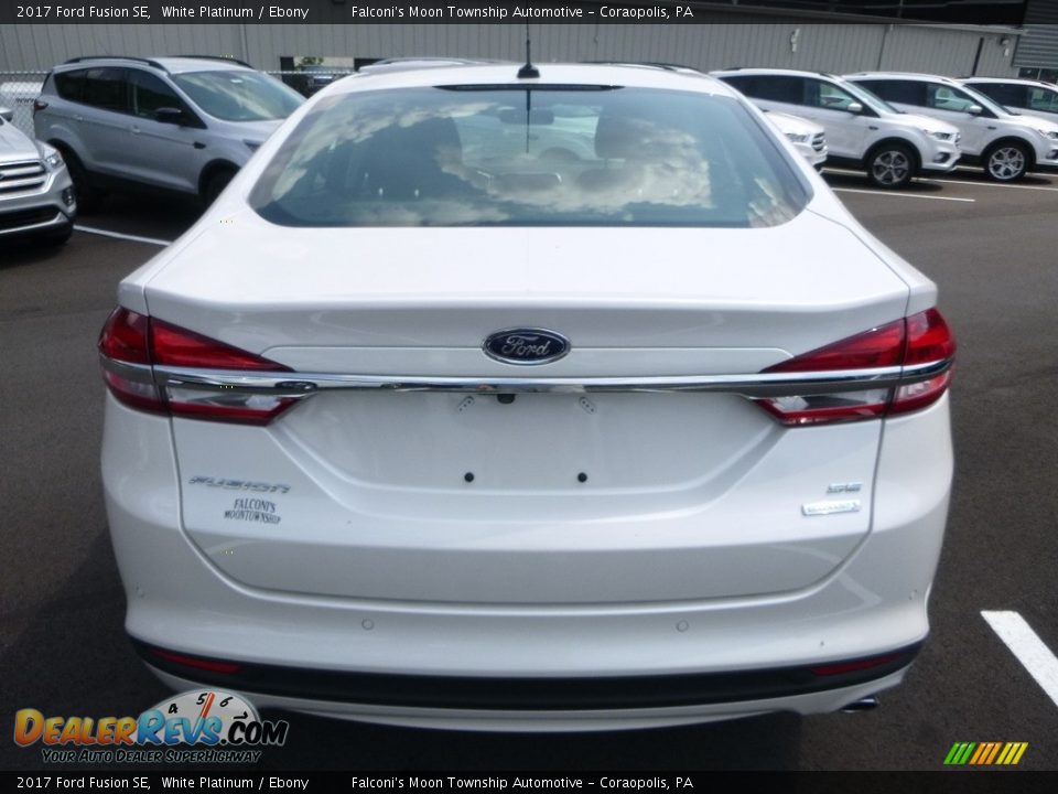 2017 Ford Fusion SE White Platinum / Ebony Photo #6