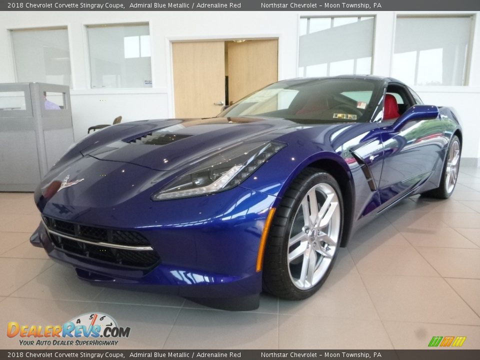 2018 Chevrolet Corvette Stingray Coupe Admiral Blue Metallic / Adrenaline Red Photo #1