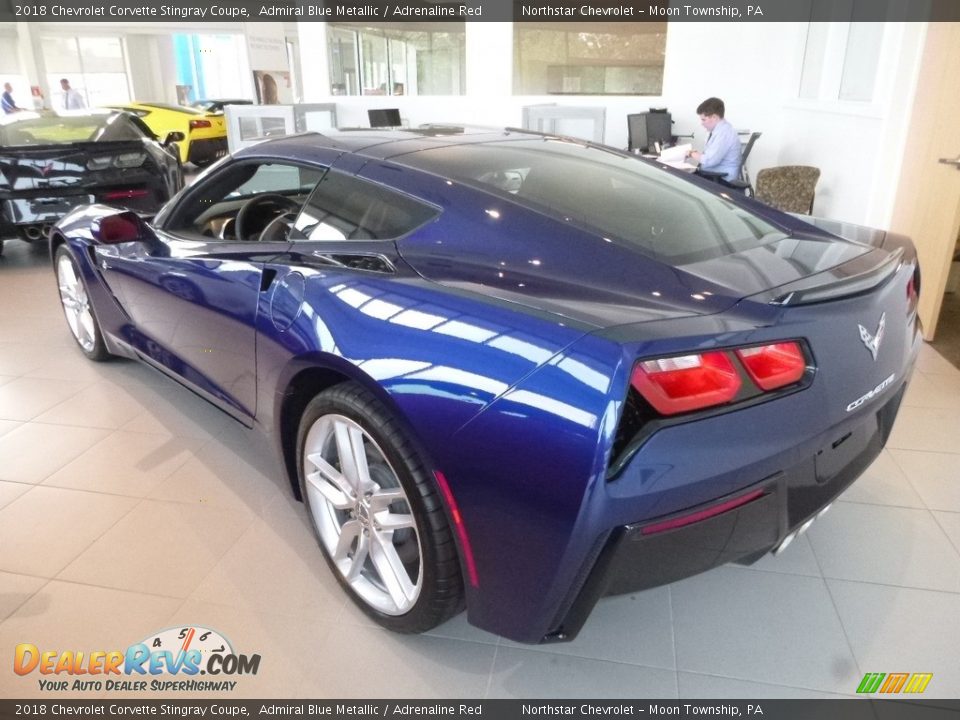2018 Chevrolet Corvette Stingray Coupe Admiral Blue Metallic / Adrenaline Red Photo #2