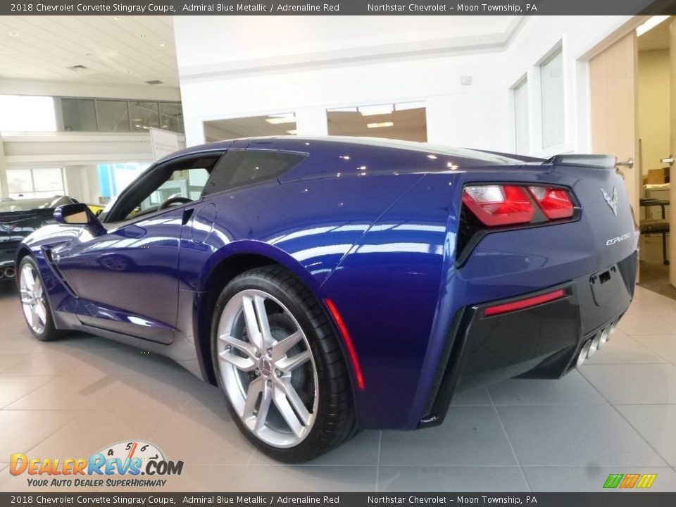 2018 Chevrolet Corvette Stingray Coupe Admiral Blue Metallic / Adrenaline Red Photo #3