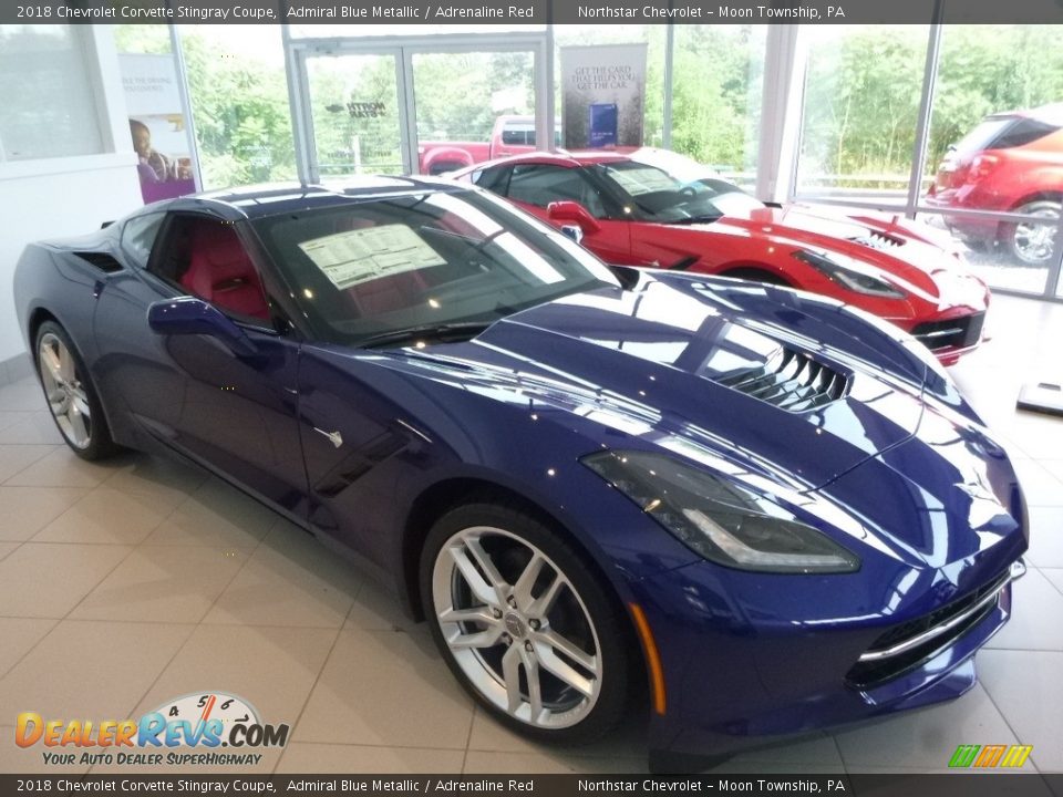 2018 Chevrolet Corvette Stingray Coupe Admiral Blue Metallic / Adrenaline Red Photo #5