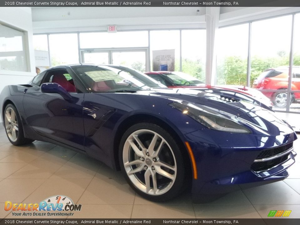 2018 Chevrolet Corvette Stingray Coupe Admiral Blue Metallic / Adrenaline Red Photo #6