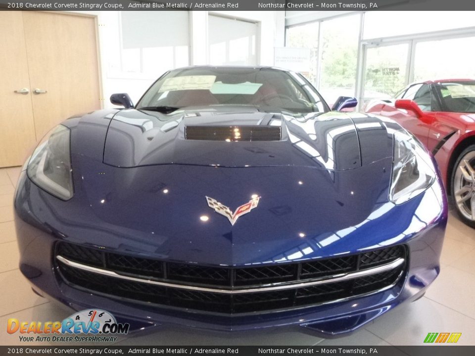 2018 Chevrolet Corvette Stingray Coupe Admiral Blue Metallic / Adrenaline Red Photo #7