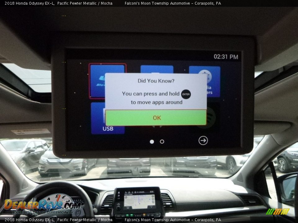 2018 Honda Odyssey EX-L Pacific Pewter Metallic / Mocha Photo #10