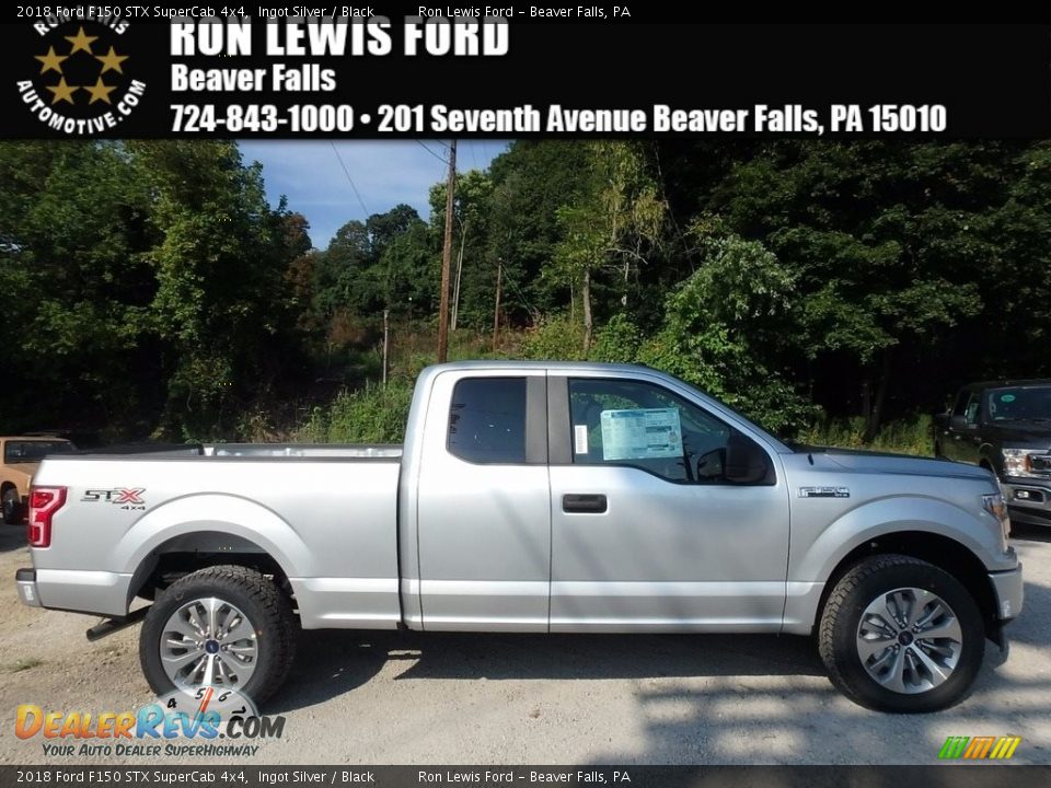 2018 Ford F150 STX SuperCab 4x4 Ingot Silver / Black Photo #1